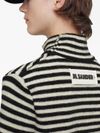 Wool turtleneck T-shirt with stripe print
