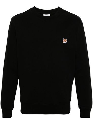 Cotton sweatshirt with front fox patch