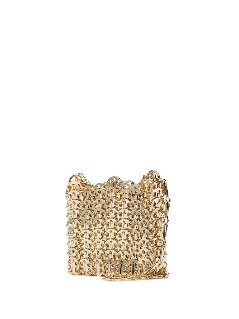 Shop Rabanne 'nano Iconic 1969' Bag Made Of Brass Discs In Oro