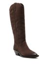 Dolly high suede leather boots with square toe