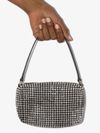 Medium heiress shoulder bag in metallic mesh with crystal rhinestones