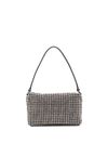 Medium heiress shoulder bag in metallic mesh with crystal rhinestones