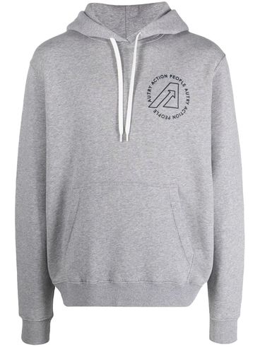 Cotton hoodie with front logo print