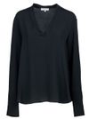 Blusa Aversa in misto seta con scollo a V