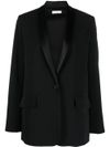 Pandolce single-breasted wool blend blazer with glossy finishes