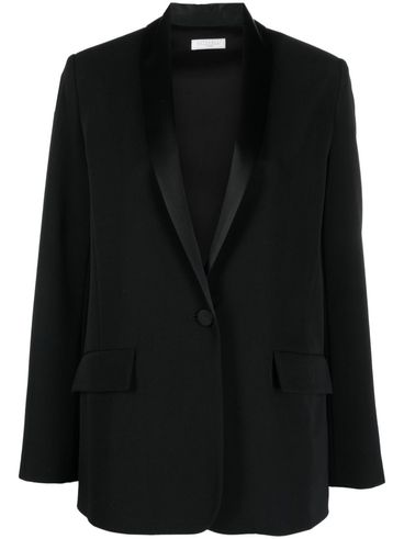 Pandolce single-breasted wool blend blazer with glossy finishes