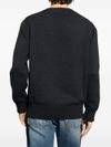 Crewneck cotton sweater with front logo