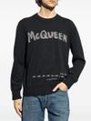 Crewneck cotton sweater with front logo