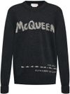 Crewneck cotton sweater with front logo