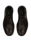 Perforated calf leather lace-up shoes