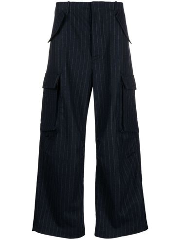 Cashmere pants with striped texture