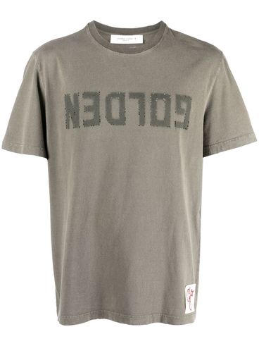 T-shirt in cotone con stampa logo frontale