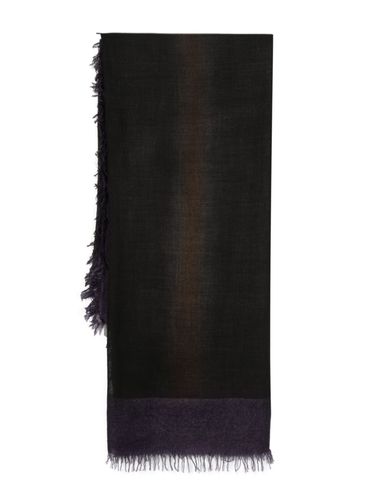 Emilia virgin wool and silk scarf with fringed edges