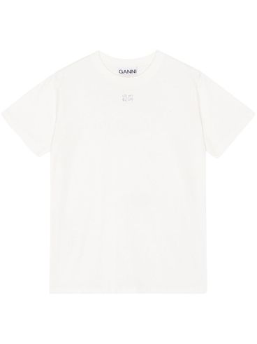 Cotton T-shirt with front embroidered logo