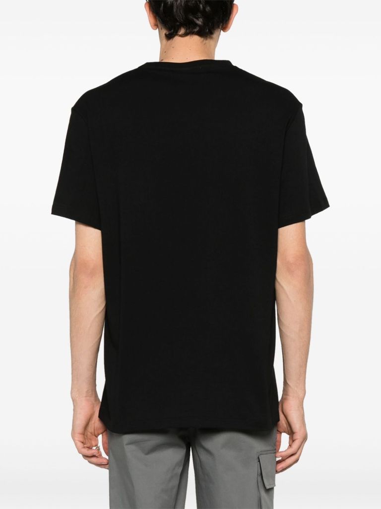 Shop Alexander Mcqueen Cotton T-shirt With Front Logo Print In Nero