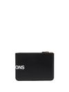 comme des garcons wallet - Calf leather wallet with contrast printed logo and zip - 1