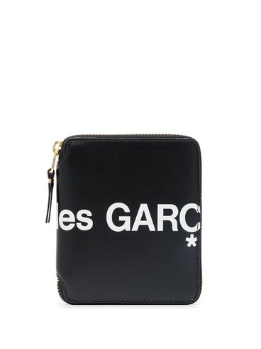 Calf leather wallet with contrast printed logo