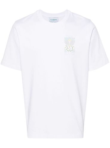 Cotton T-shirt with front tennis print and back print