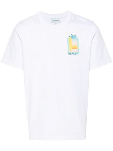 T-shirt in cotone con stampa frontale e sul retro