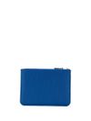 Calf leather clutch with front logo plaque