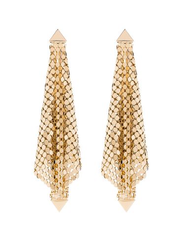 'Chainmail' drop earrings in brass mesh