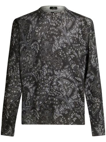 Silk and cashmere sweater with paisley print