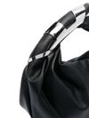 Small Grab-D bag in glossy synthetic leather with logo on the handle