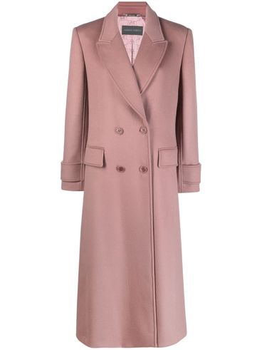Double-breasted long coat in virgin wool and cashmere