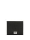 Calf leather wallet with logo plaque