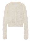 ganni - Semi-transparent openwork cardigan in mohair and alpaca. - 1