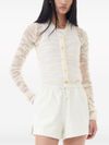 ganni - Semi-transparent openwork cardigan in mohair and alpaca. - 2