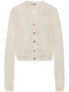 ganni - Semi-transparent openwork cardigan in mohair and alpaca.