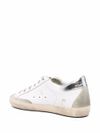 White Super-star sneakers in calf leather with silver heel