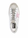 White Super-star sneakers in calf leather with silver heel