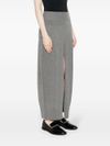 Midi skirt in cashmere and wool with ribbed design and slits