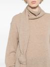 Maglia in lana e cashmere riciclato con sciarpa con nodo