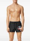 Swim shorts with front print and logo