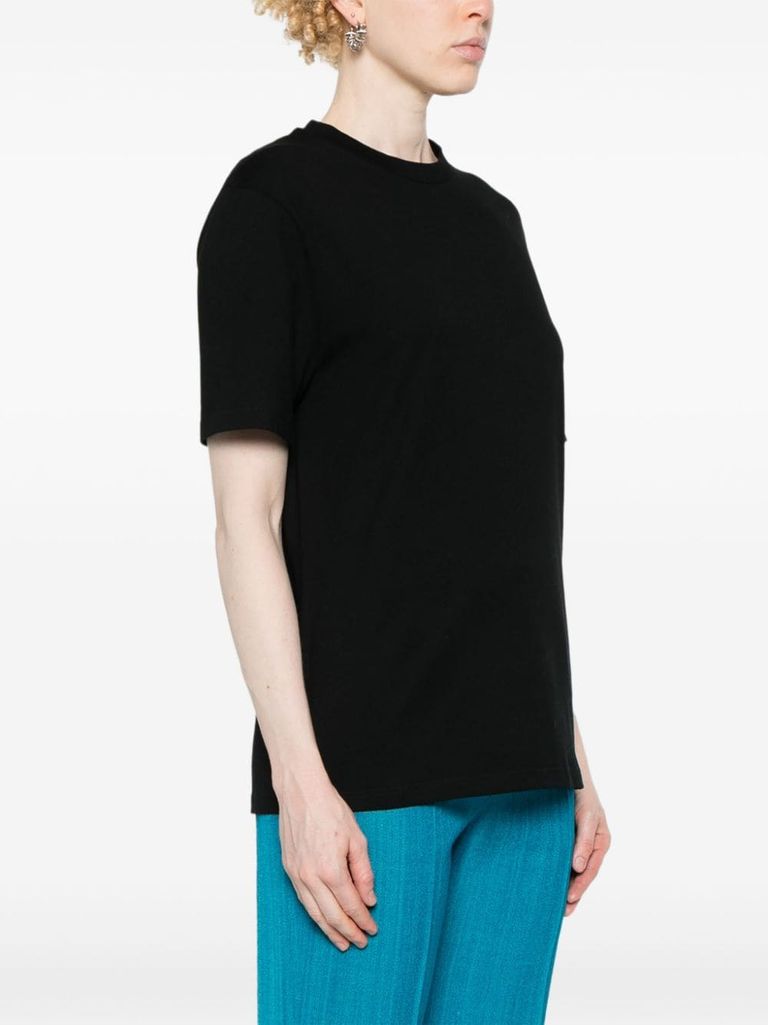 Shop Jil Sander Short-sleeve Cotton T-shirt With Logo In Nero