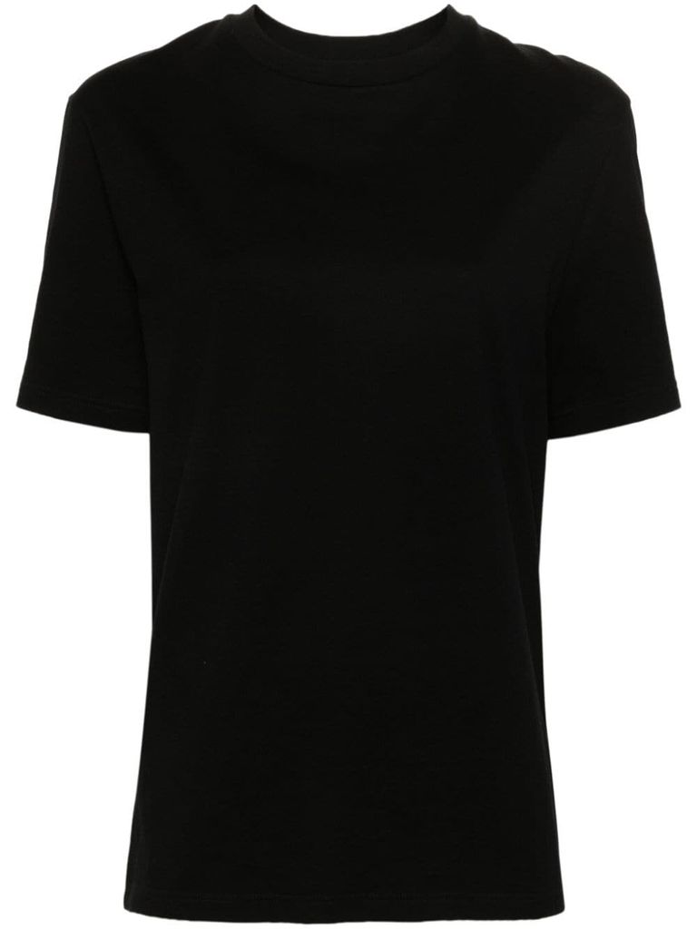 Shop Jil Sander Short-sleeve Cotton T-shirt With Logo In Nero