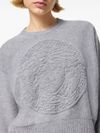 Virgin wool and cashmere sweater with front Medusa embroidery