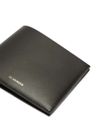 Calf leather wallet with printed logo on the front