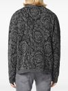 Jacquard pattern cotton blend sweater