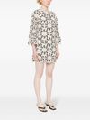 Short cotton dress with floral pattern