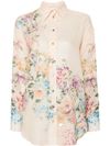 Halliday shirt in ramie with floral print