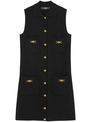 Sleeveless short dress in virgin wool and cashmere