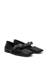 Gianni Ribbon leather ballerina flats with studded bow