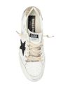 Ball Star sneakers in white calf leather with glitter details