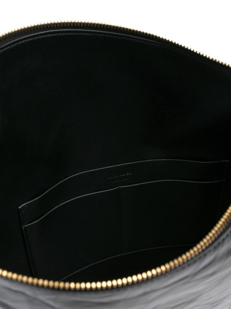 Shop Jil Sander Medium Moon Bag In Calf Leather With Front Logo In Nero