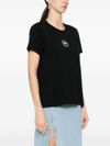 Cotton t-shirt with front printed logo in velvet effect