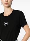 Cotton t-shirt with front printed logo in velvet effect